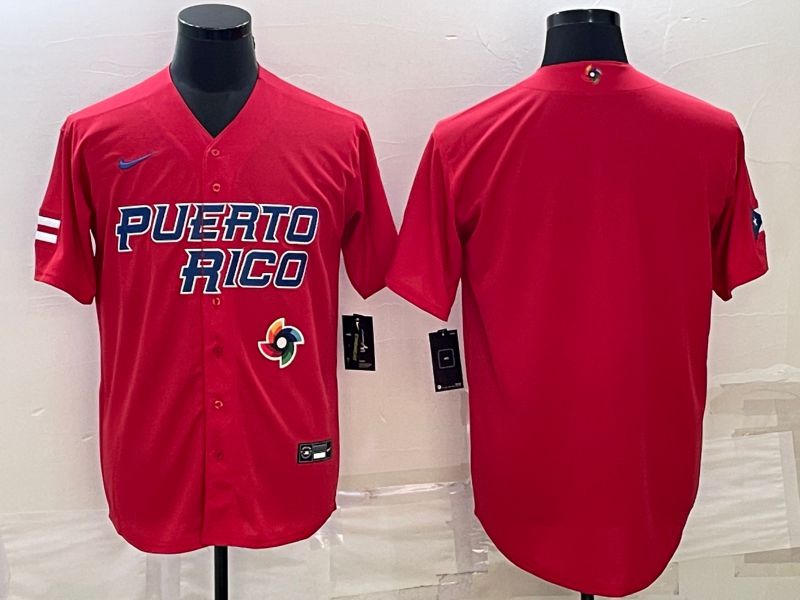 Men 2023 World Cub Blank Red Nike MLB Jersey1->more jerseys->MLB Jersey